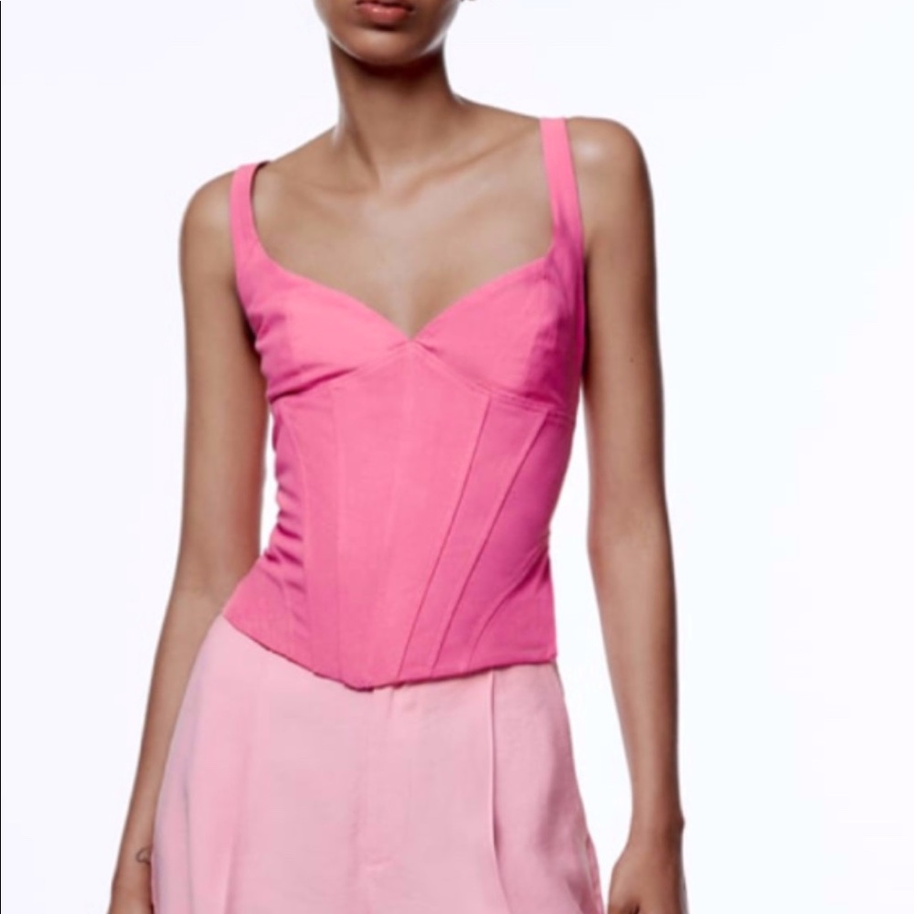 Zara linen blend bustier top